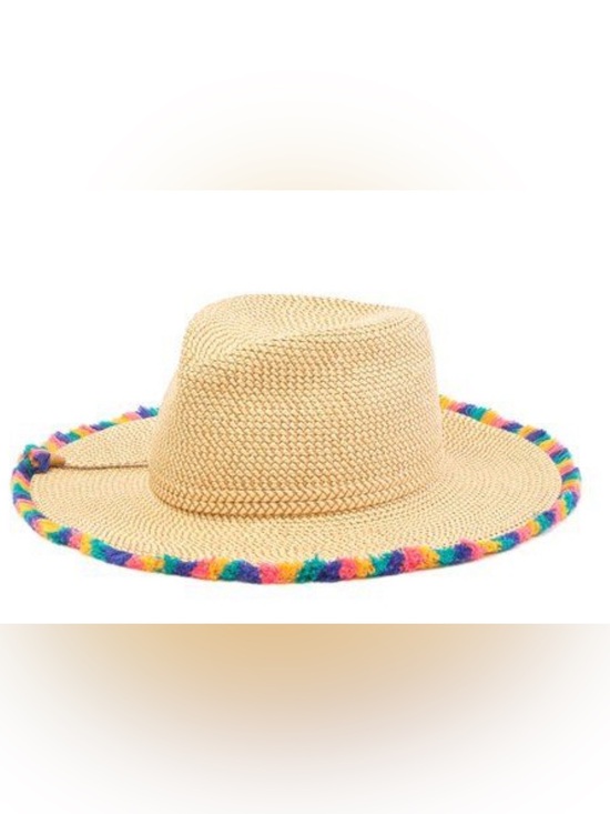 Eric Javits Accessories - Eric Javits Fedora Multicolor pom pom trim hat IMMACULATE